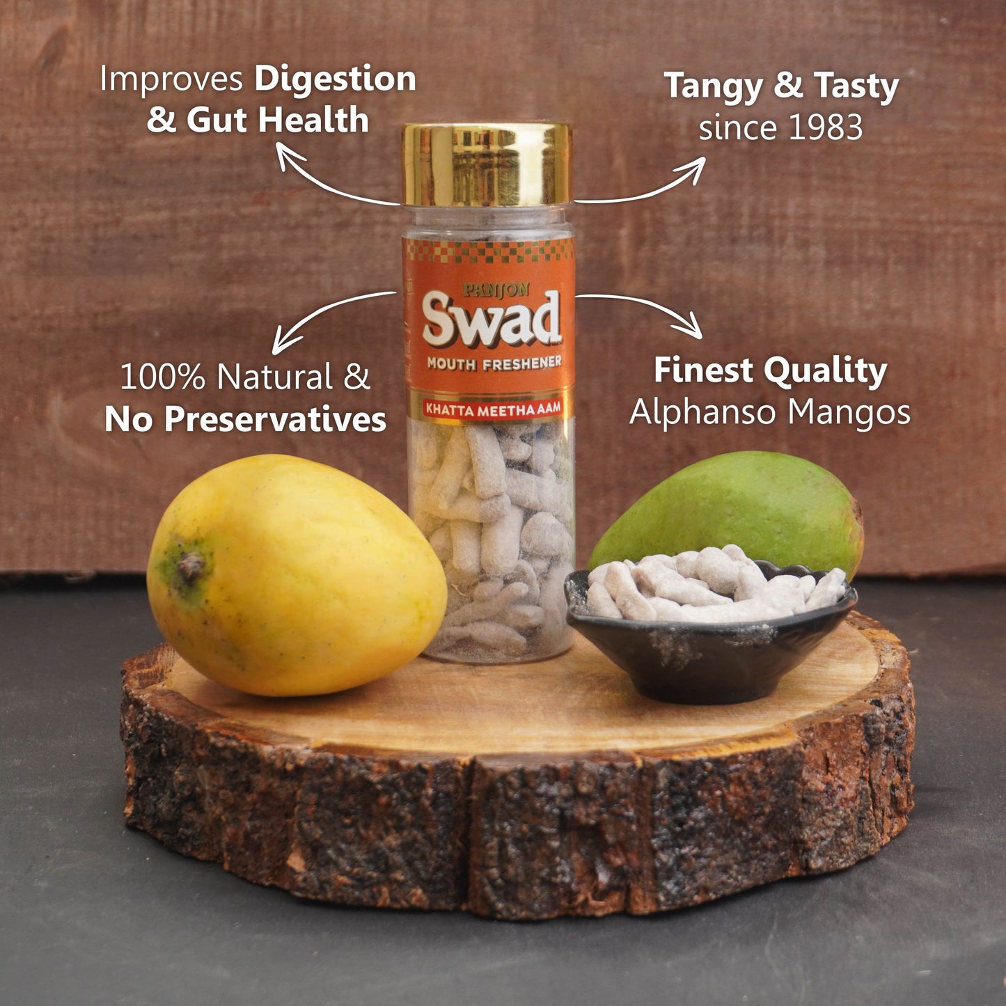 Swad Combo (Navratan Mix,Aam Papad,Banarasi Paan,White Saunf Anar Amla,Roasted Saunf,Anardana,Rajasthani Mix,Khatta Meetha Khajoor Imli Ram Ladoo,Digestive 200 Candies Jar) 11 Units