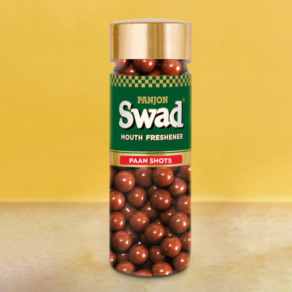 Panjon Swad Paan Shots (Instant Pan Candy Mouthfreshener Mukhwas) Real Pan Toffee Balls, 1 Bottle