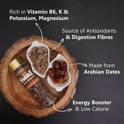 Swad Khajoor Khatta Meetha Mouth Freshener (Digestive Dry Dates Pachak, Churan) 1 bottle, 130g