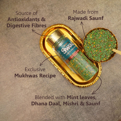 Swad Maharaja Mix Mouth Freshener (Crunchy Saunf & Digestive Dal Mishri Mix Mukhwas) 1 bottle, 145g