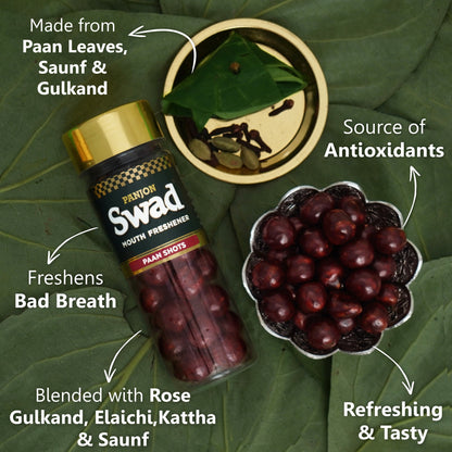 Swad Mukhwas & Gift Box Combo (Paan Shots ( Real Pan Toffee Balls) &  Digestive Candy (1 x 125 Gift Box) 2 Units