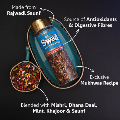 Swad Mumbaiya Mix Mouth Freshener (Crunchy Dhana Dal Mukhwas) 1 bottle, 130g