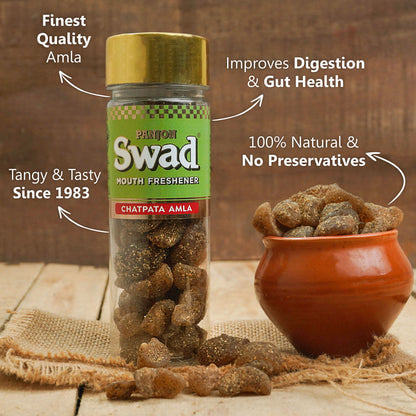 Swad Chatpata Amla Candy Mouth Freshener (Spicy Pachak, Digestive Mukhwas) 1 bottle, 115g