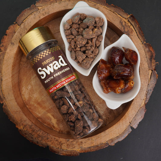 Swad Khajoor Khatta Meetha Mouth Freshener (Digestive Dry Dates Pachak, Churan) 1 bottle, 130g