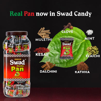 Swad Originals Candy Chocolate(Original Digestive,Paan,Kachha Aam, Imli, Cola,Orange,Coffeo,)7 Flavors Toffee Jar x 200 Each Candies