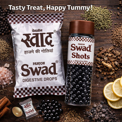 SWAD Digestive Candy (50 Pcs) & Swad Shots Pachak Goli (300 Pcs) 2 Pack