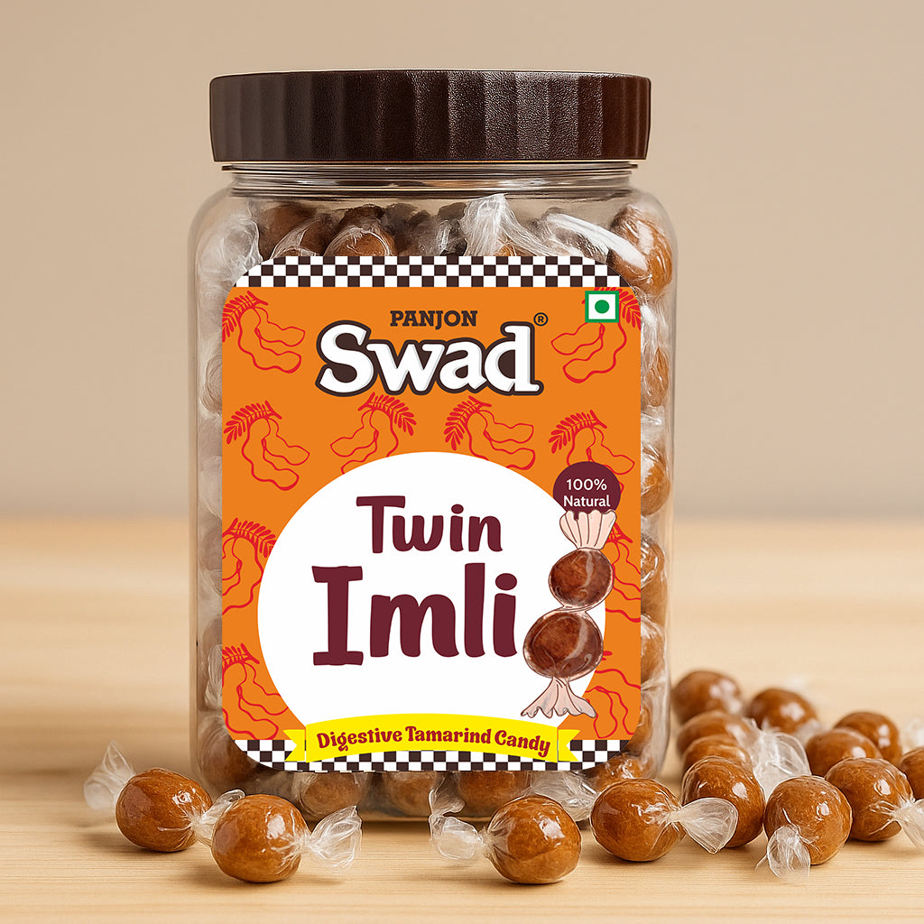 Swad Twin Imli Candy, Khatti Meethi Imly, Chulbuli Tamarind Twist Toffee, 320g Jar
