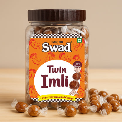 Swad Twin Imli Candy, Khatti Meethi Imly, Chulbuli Tamarind Twist Toffee, 320g Jar