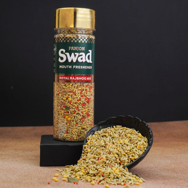 Swad Royal Rajbhog Mix Mouth Freshener (Crunchy Saunf, Dhana Dal, Mishri Digestive Mukhwas) 1 bottle, 145g