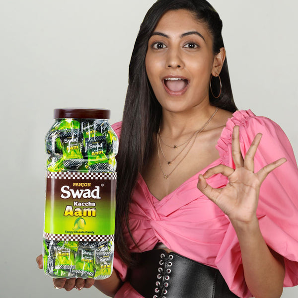 Swad Kaccha Aam Candy (Raw Mango Flavour with Masala) 150 Toffee Jar