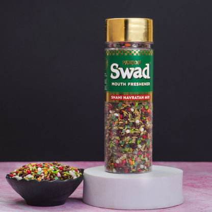 Swad Shahi Navratan Mix Mouth Freshener (Crunchy Elaichi Minty Mukhwas) 1 bottle, 140g