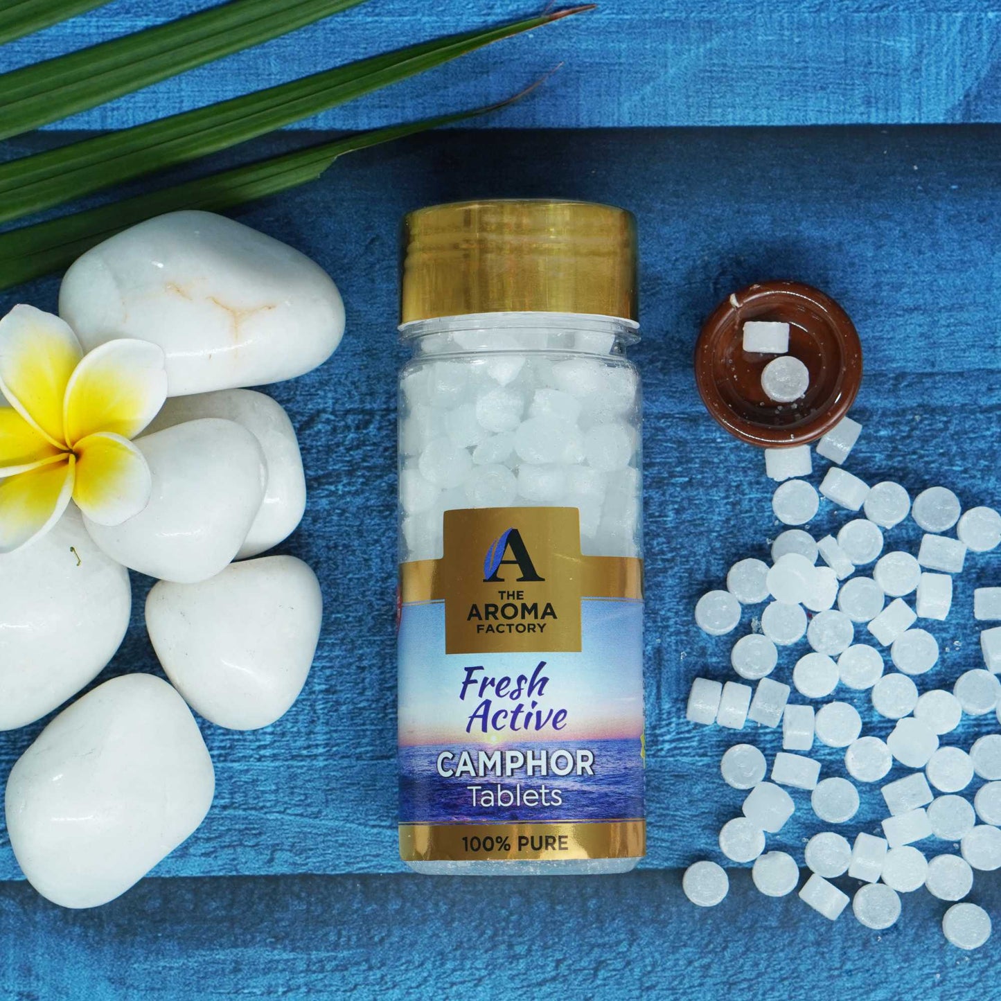 The Aroma Factory Pure Camphor Tablets, Fresh Active, Zero Residue Kapoor with Fragrance for Pooja, Aarti Kapur | Bottle Pack of 1 x 80gm