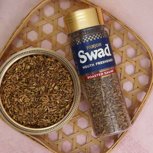 Swad Roasted Saunf Mouth Freshener (Siki Souf Fennel Digestive Mukhwas) 1 bottle, 60g