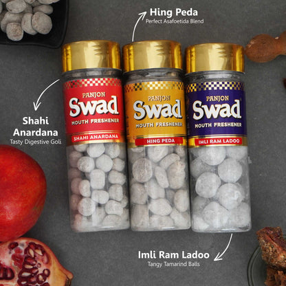 Swad Anardana goli, Hing Peda & Imli Ram Ladoo Pachak Mouth Freshners, 3 Bottles, 390g