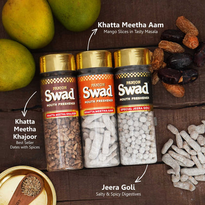 Swad Pachak (Khatta Meetha Khajoor, Khatta Meetha Aam, Jeera Goli ) 3 Bottle, 560g