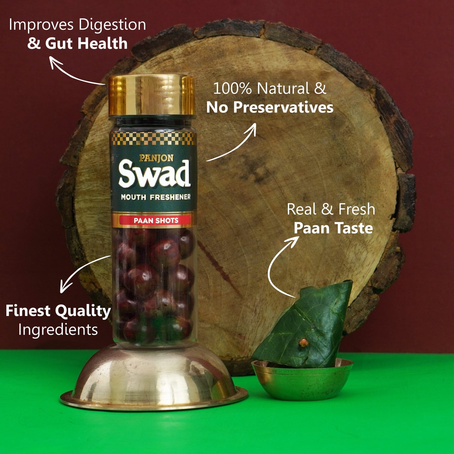 Swad Pan Mukhwas Combo (Banarasi, Calcutta, Shahi Meetha Paan, White Sweet Saunf, Paan Shots Mouthfreshener) 5 bottles, 790g