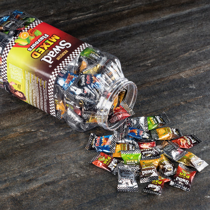 Swad Mixed Candy (Original, Kaccha Mango, Imli, Pan, Coffee, Cola, Orange) Mix Flavours, 300 Candies Jar