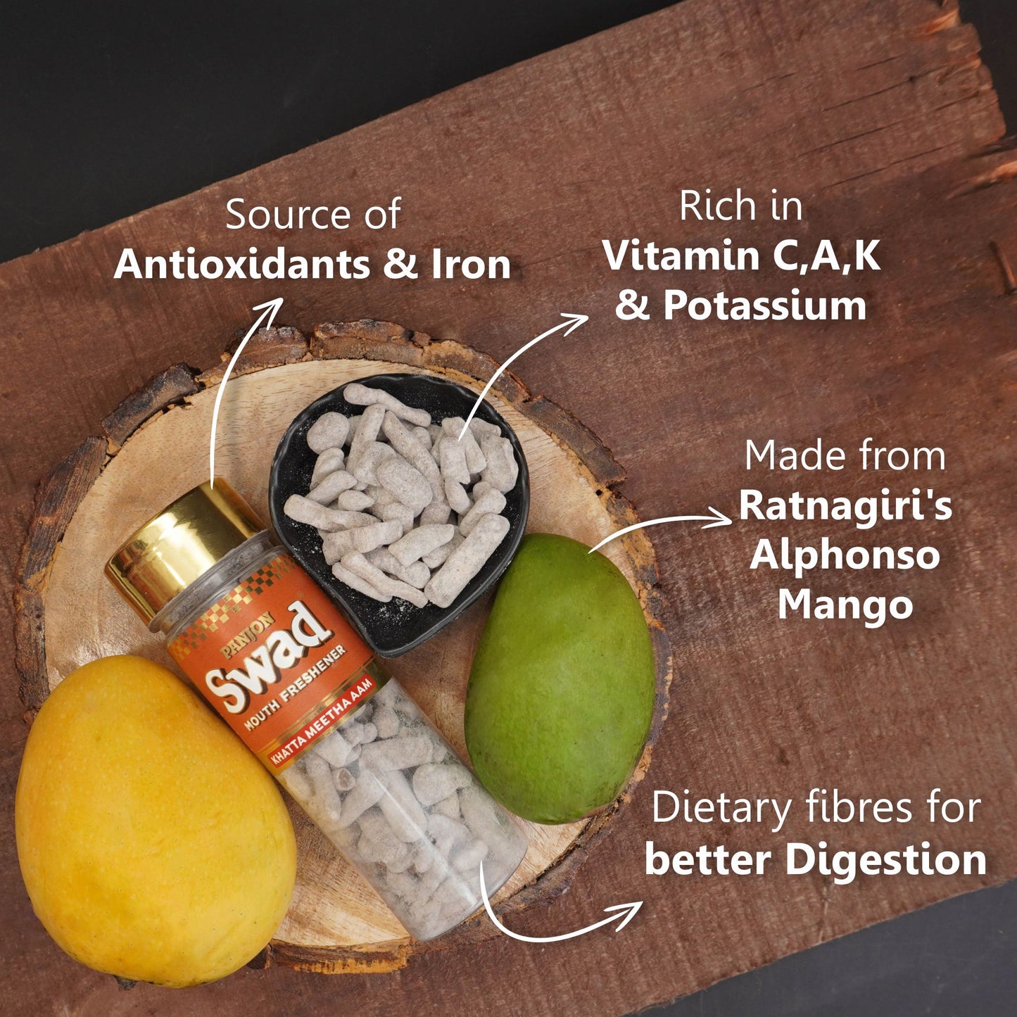 Swad Mukhwas & Candy Combo (Navratan mix,Khatta Meetha aam ,Anardana,25 Candies Pack) 4 Units