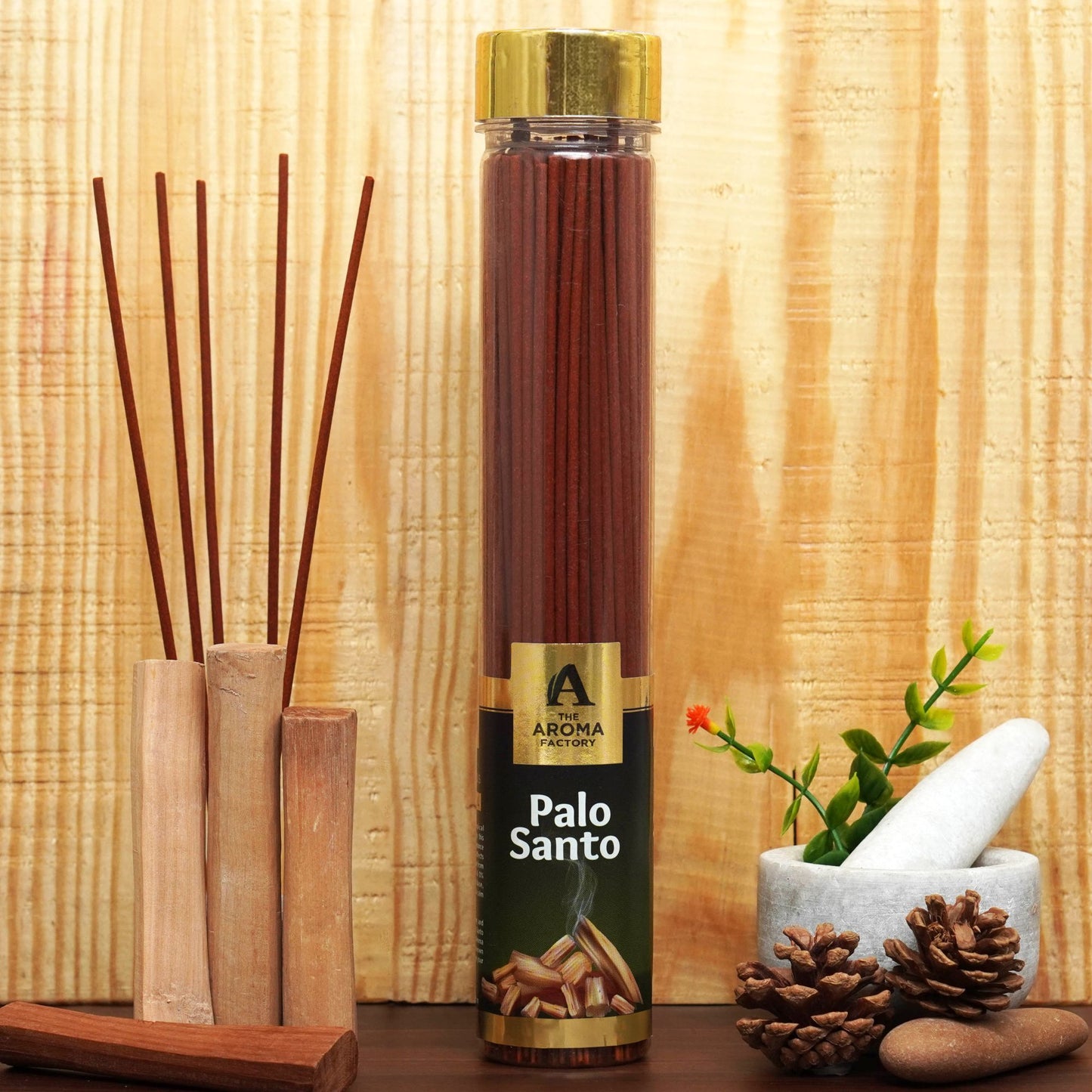 The Aroma Factory Organic Incense Sticks (Herbal Agarbatti for Smudging, Cleansing) 0% Charcoal, 0% Sulphur, 3 x 100g Bottle ( Palo Santo, Cedar & Frankincense & Amber Myrrh)