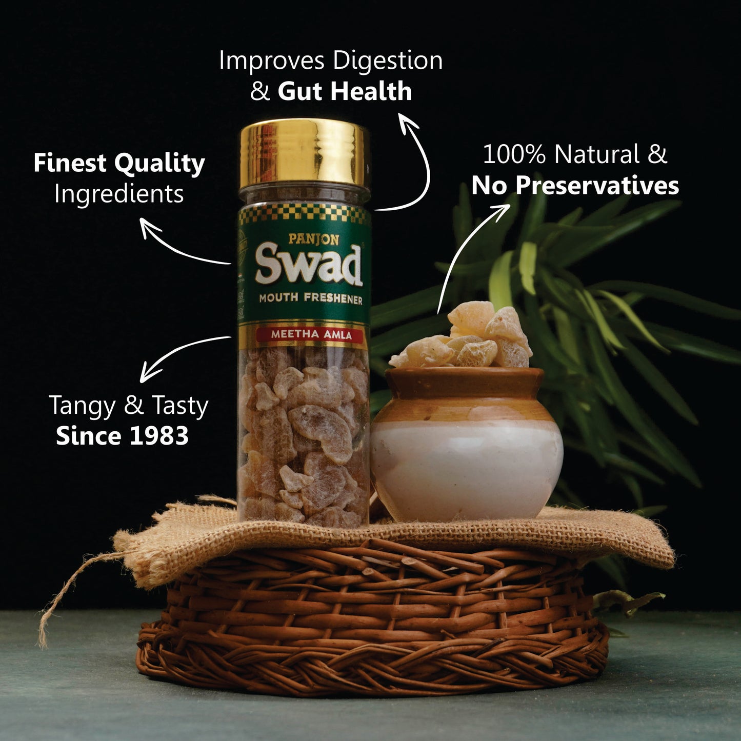 Swad Mukhwas Anar Amla, Meetha Amla,Chatpata Amla ,Anardana goli, Khatta Meetha Khajoor Mukhwas 5 Bottles, 730g