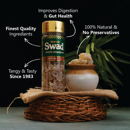 Swad Mukhwas Anar Amla, Meetha Amla,Chatpata Amla ,Anardana goli, Khatta Meetha Khajoor Mukhwas 5 Bottles, 730g