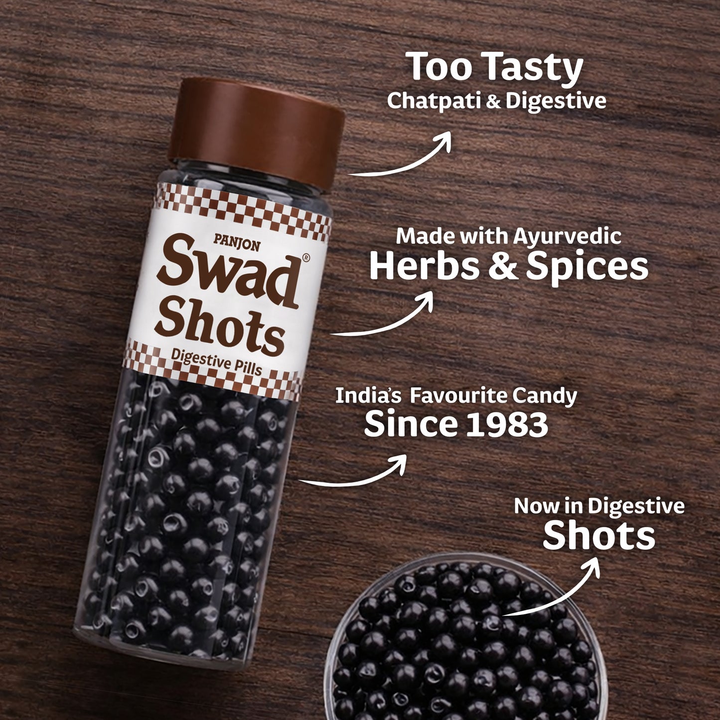 Swad Shots, 1 Bottle 300 Shots (Digestive Pills) 160g