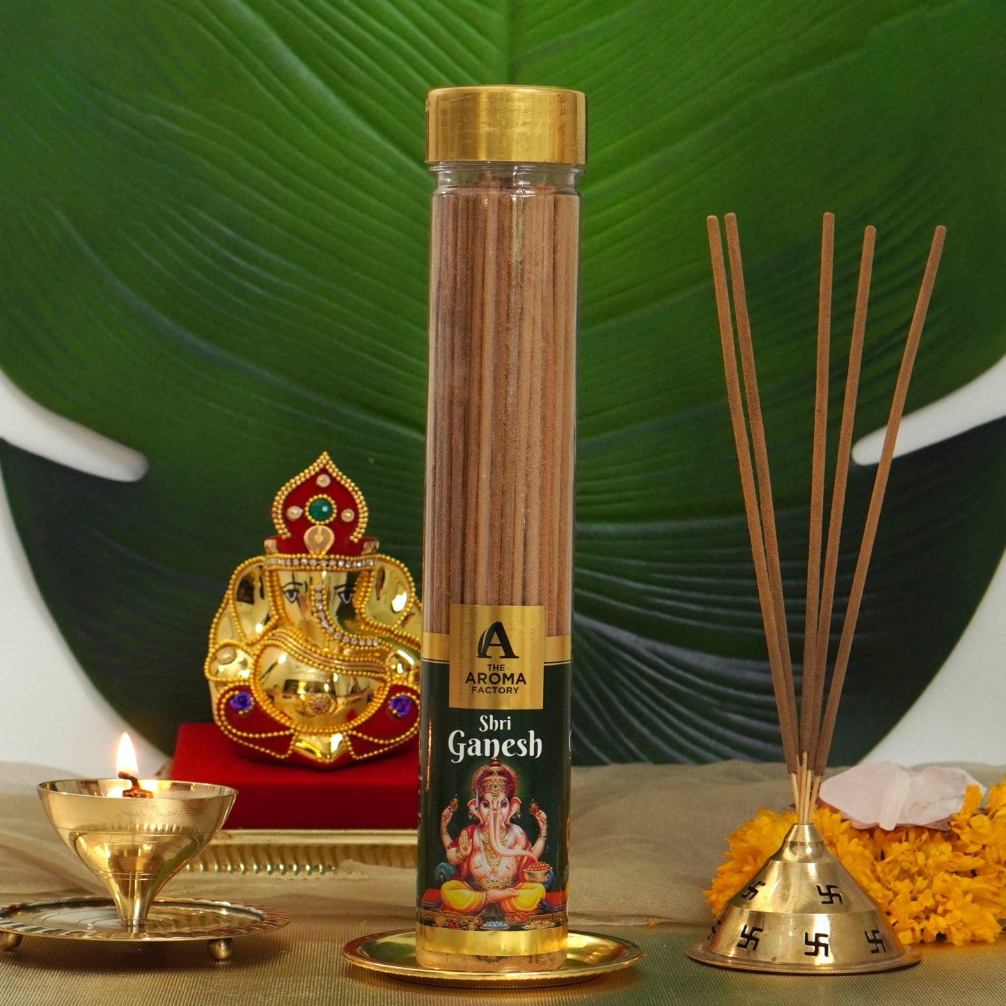 The Aroma Factory Laxmi,Shri Ganesh & Radha Krishna Agarbatti for Pooja,Luxury Incense Sticks,100% Herbal Fragrance Agarbathi (Bottle Pack of 3x100g)