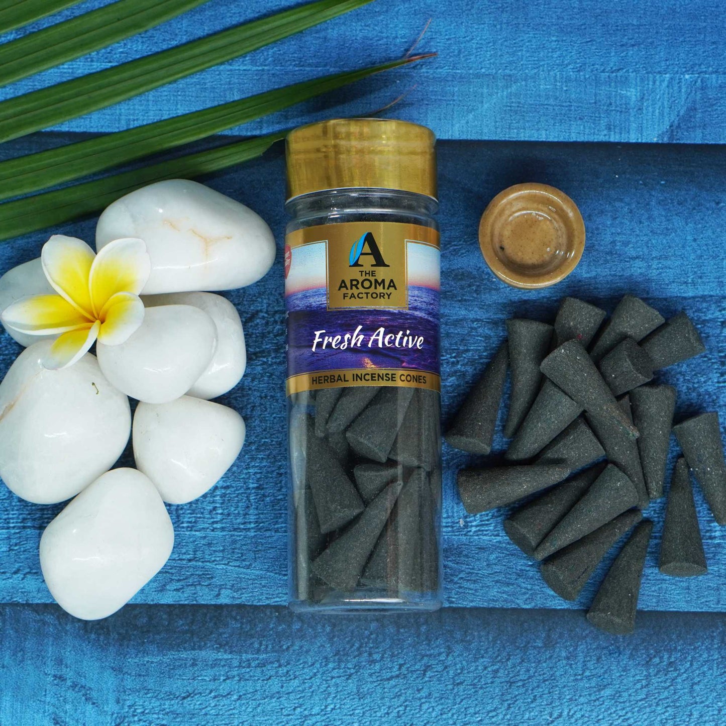 The Aroma Factory Incense Cone Set (Rose, Lavender, Mogra, Kesar Chandan, Fresh Active) Dhoop Cones, Pack of 5 x 30 Cones