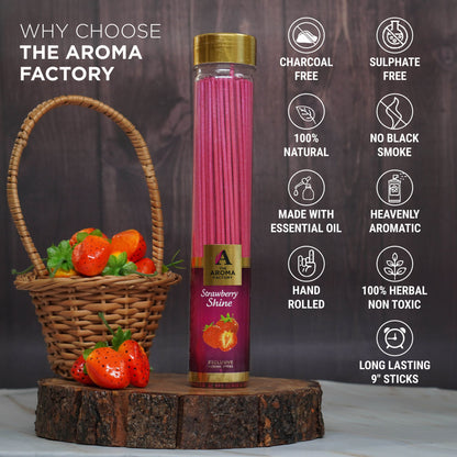 The Aroma Factory Pineapple Passion,Strawberry,Chocolate Agarbatti for Pooja,Luxury Incense,100% Herbal Fragrance Agarbathi(Bottle Pack of 3x100g)