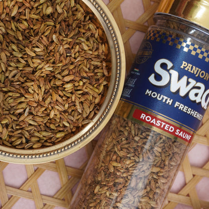 Swad Roasted Saunf Mouth Freshener (Siki Souf Fennel Digestive Mukhwas) 1 bottle, 60g