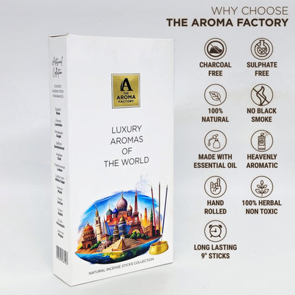 The Aroma Factory Premium Incense Sticks 12 Agarbatti Fragrances x 20 sticks each, Gift Set, 240 sticks