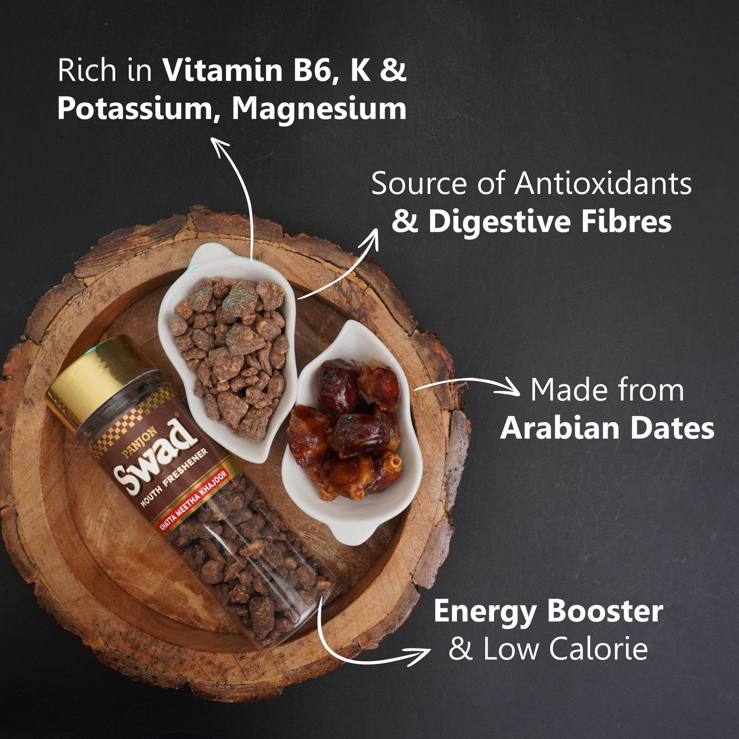 Swad Mukhwas & Candy Combo (Khatta Meetha Aam Papad,khatta Meetaha khajoor,Anar Amla,Chatpata Amla,Swad Digestive 200 Candies Jar) 5 Units