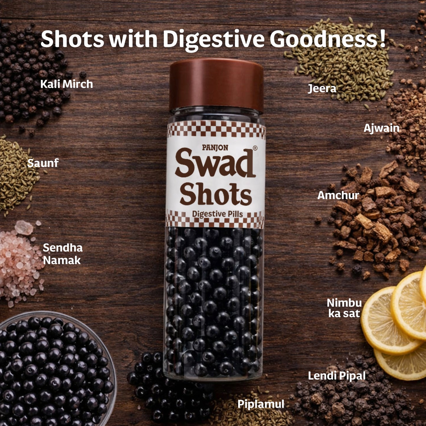 Swad Digestive Candy (50 Pcs) & Swad Shots Pachak Goli (300 Pcs) 2 Pack
