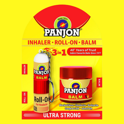 Panjon 3 in 1- Inhaler 0.5 ml, Roll-On 1 ml & Balm 8 ml