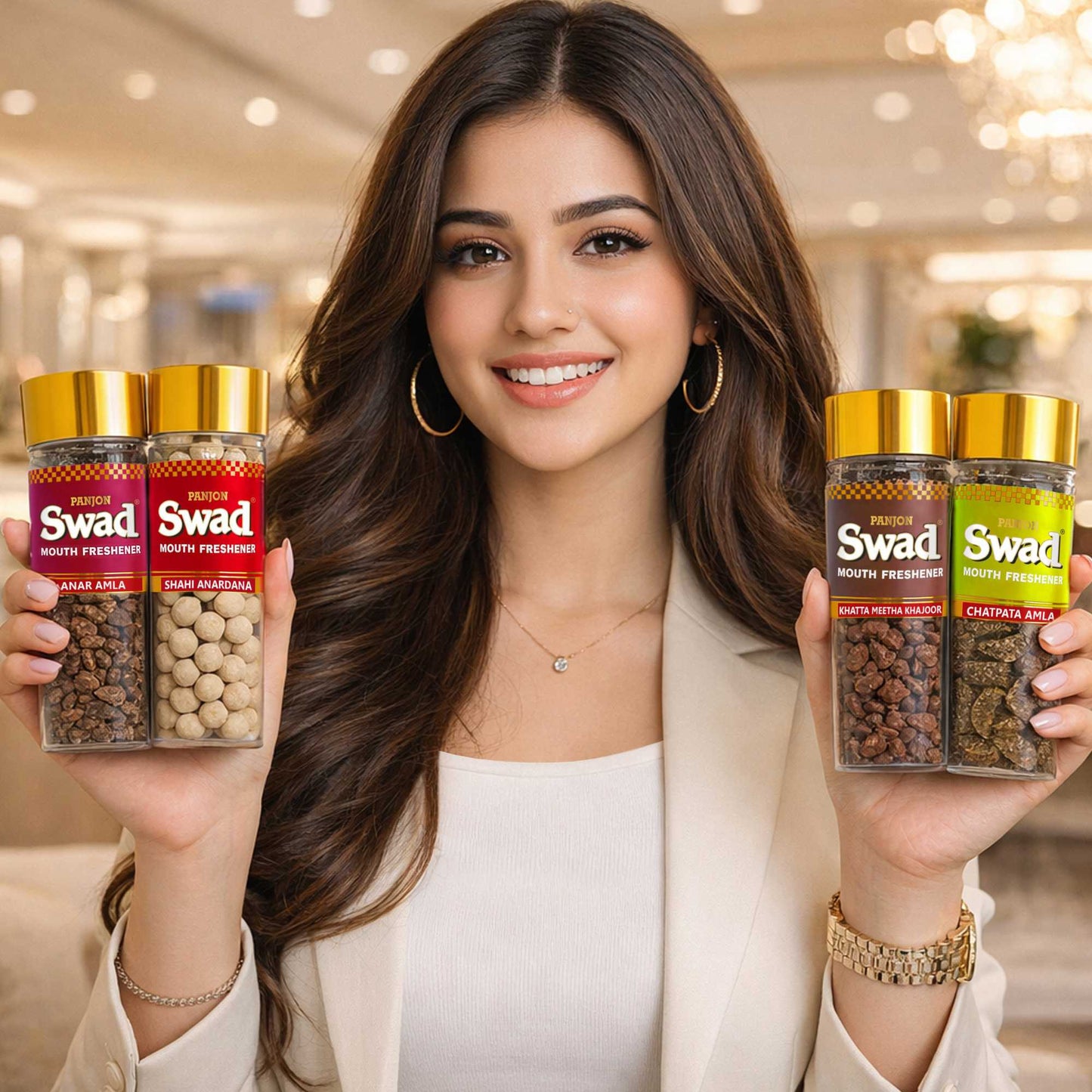 Swad Pachak Anar Amla, Anardana Goli, Khajoor & Chatpata Amla Mouthfreshener Mukhwas, 4 bottle