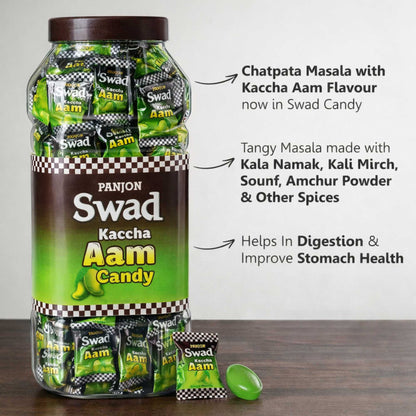 Swad Kaccha Aam Candy (Raw Mango Flavour with Masala) 200 Toffee Jar