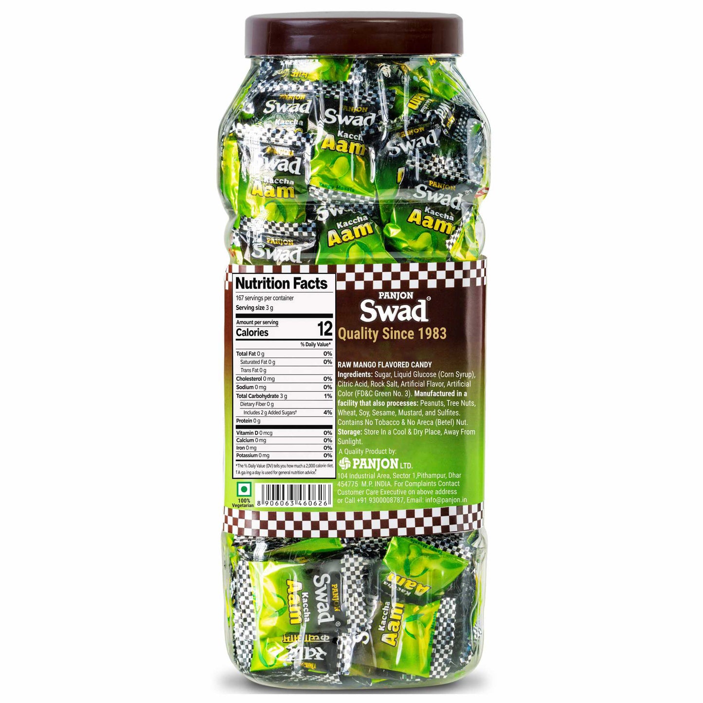 Swad Kaccha Aam Candy (Raw Mango Flavour with Masala) 200 Toffee Jar