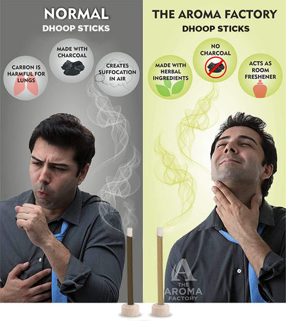 The Aroma Factory Dhoop batti, No Bamboo Herbal Dhoop Sticks with Incense Holder, 3 Bottle x 100 g (Palo Santo, Amber & Myrrh & White Sage)