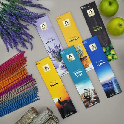 The Aroma Factory Premium Incense Sticks 12 Agarbatti Fragrances x 20 sticks each, Gift Set, 240 sticks