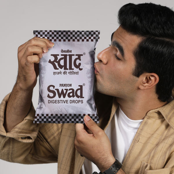 Swad Digestive Drops (Original Candy Since 1983) Sweet & Spicy Masala Flavour, 2 x 50 Toffee, 2 Packets