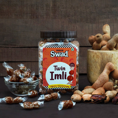 Swad Twin Imli Candy, Khatti Meethi Imly, Chulbuli Tamarind Twist Toffee, 320g Jar