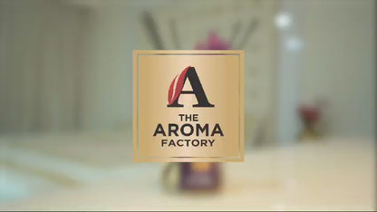 The Aroma Factory Fragrance Diffuser Set with Fibre Reed Sticks, Real Flowers, 100 ml (3.4 Oz) Aroma Oil (Rose, 1 Box)