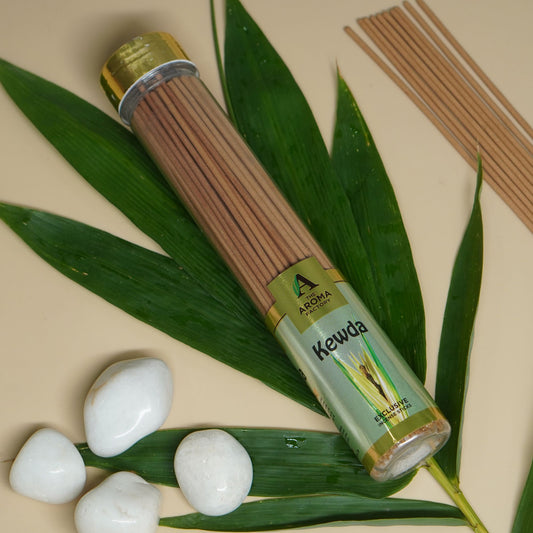 The Aroma Factory Kewda Incense Stick (0% Charcoal 0% Sulphates) Herbal Agarbatti Bottle Pack, 100G