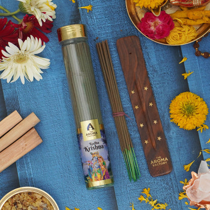The Aroma Factory Incense Sticks (Laxmi, Ganesh, Krishna, Shiva Gods Hindu Agarbatti) 4 bottles, Fragrance Jute Gift Pack