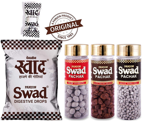 Swad Maha Saver Pack Candy Pouch, 370g with Swad Pachak Bottles, 110g (Pack of 3, Anardana, Jeera and Khatta Meetha)